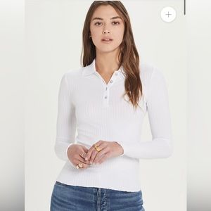 Goldie Lewinter Poor Boy Polo in White-Size XS